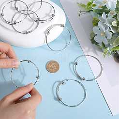 10Pcs Adjustable 201 Stainless Steel Expandable Bangle Making&nbsp;STAS-SC0008-09