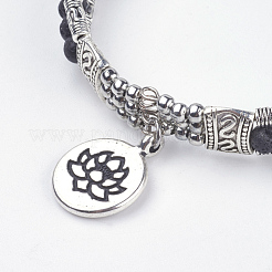 Natural Lava Rock Beads Bangles&nbsp;BJEW-JB03453-01
