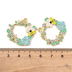 Rack Plating Alloy Enamel Pendants&nbsp;FIND-M020-03I-G