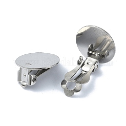 Tarnish Resistant 304 Stainless Steel Clip-on Earring Findings&nbsp;STAS-Q318-08P