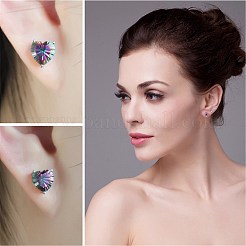 Brass Rhinestone Stud Earrings&nbsp;EJEW-BB64065-A