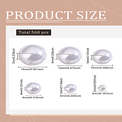 ABS Plastic Imitation Pearl Cabochons&nbsp;SACR-LP0001-04