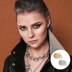 20Pcs 304 Stainless Steel Spiral Pad Cuff Earrings&nbsp;KK-UN0005-21