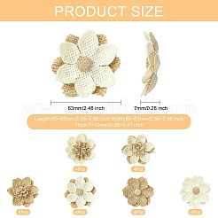 24Pcs 6 Styles Flower Burlap Ornament Accessories&nbsp;DIY-CJ0003-14