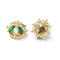 Brass Micro Pave Cubic Zirconia Pendants&nbsp;FIND-Z029-06G