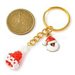 Christmas Hat Woven Glass Keychains&nbsp;KEYC-MZ00016