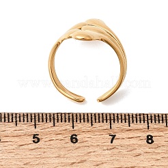 304 Stainless Steel Cuff Open Rings for Women&nbsp;RJEW-L342-09G