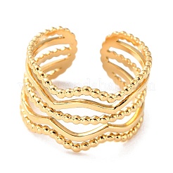 Ion Plating(IP) 304 Stainless Steel Finger Rings&nbsp;RJEW-L102-17G