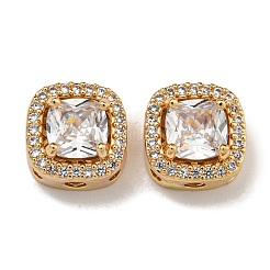 Brass Micro Pave Cubic Zirconia Beads&nbsp;KK-U037-01G-01