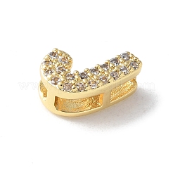 Brass Micro Pave Clear Cubic Zirconia Initial Multi-strand Links&nbsp;KK-S520-01G-10