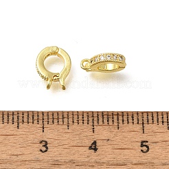 Rack Plating Brass Micro Pave Clear Cubic Zirconia Enhancer Shortener Bails&nbsp;KK-F883-12G