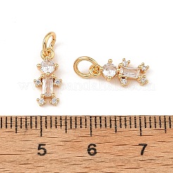 SHEGRACE Brass Micro Pave Clear Cubic Zirconia Charms&nbsp;XGRQ64482-873G