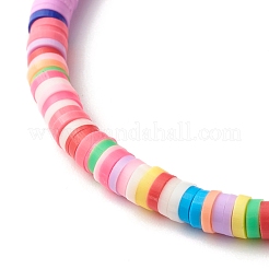 Handmade Polymer Clay Heishi Beads Stretch Bracelet&nbsp;BJEW-JB07351