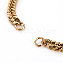 PVD Vacuum Plating 304 Stainless Steel Diamond Cut Curb Chains Bracelet Makings&nbsp;AJEW-JB00878