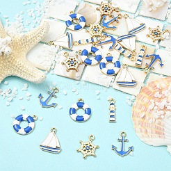 25Pcs 5 Styles Alloy Enamel Pendants&nbsp;ENAM-YW0008-28