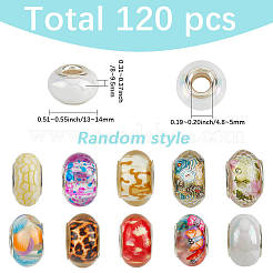 120Pcs 6 Styles Christmas Theme Resin European Rondelle Beads&nbsp;RPDL-SP0001-04