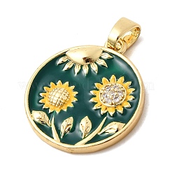 Brass Clear Cubic Zirconia Pendants&nbsp;LS-KK-G554-10B-G