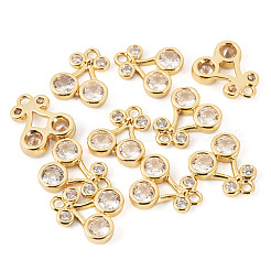 10Pcs Brass Micro Pave Clear Cubic Zirconia Charms&nbsp;KK-TA0002-85