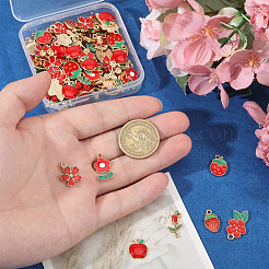 80Pcs 8 Styles Alloy Enamel Pendants&nbsp;ENAM-CA0001-90