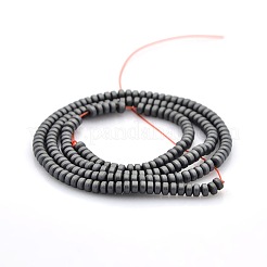 Matte Style Frosted Non-magnetic Synthetic Hematite Column Beads Strands&nbsp;G-M079-04