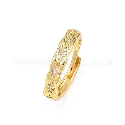 Brass Micro Pave Cubic Zirconia Cuff Rings for Women&nbsp;RJEW-Z113-36G