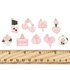 36Pcs 9 Styles Valentine's Day Theme Alloy Enamel Pendants&nbsp;ENAM-FS0002-52