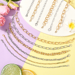 12Pcs 12 Styles 304 Stainless Steel & Aluminum Cable Chains Baseball Cap Chain&nbsp;HJEW-SC0002-50