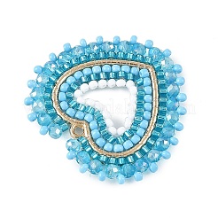 Glass Seed Beaded Pendants&nbsp;PALLOY-MZ01385-01