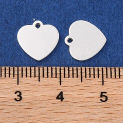 925 Sterling Silver Blank Heart Charms&nbsp;STER-F057-03S-01