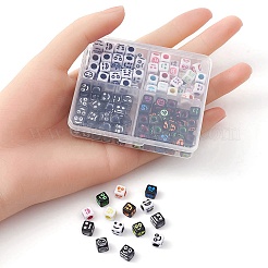 160Pcs 4 Styles Craft Acrylic Beads&nbsp;MACR-YW0002-74