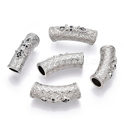Rack Plating Brass Micro Pave Cubic Zirconia European Beads&nbsp;ZIRC-S052-002P