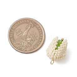 MIYUKI Glass Seed Beaded Pistachio Pendants&nbsp;PALLOY-MZ01213