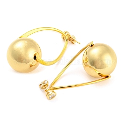Rack Plating Brass Round Ball Dangle Stud Earrings&nbsp;EJEW-K245-29G