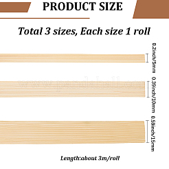 9M 3 Styles Flat Natural Bamboo Wicker Strips&nbsp;WOOD-GF0002-46