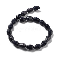 Synthetic Blue Goldstone Beads Strands&nbsp;G-P520-B24-01