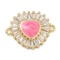 Brass Pave Clear Cubic Zirconia Connector Charms&nbsp;KK-A293-12G