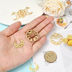 8Pcs 4 Style 201 Stainless Steel Pendants&nbsp;STAS-SZ0002-43