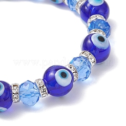 Glass & Handmade Lampwork Evil Eye Beads Stretch Bracelets for Men Women&nbsp;BJEW-JB12454