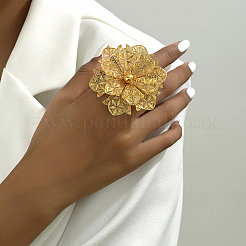 Luxurious Iron Hollow Flower Cuff Ring for Women's Wedding Party Accessories&nbsp;VZ5579