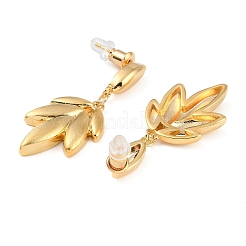 Wheat Brass Drawbench Dangle Earring&nbsp;EJEW-L288-009G