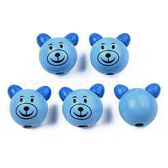 Natural Wooden European Beads&nbsp;WOOD-S040-33-02