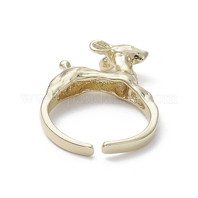Rack Plating Brass Open Cuff Rings&nbsp;RJEW-K257-37G-1