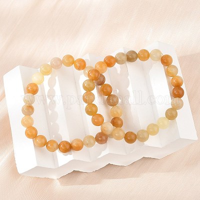 Natural Topaz Jade Beads Stretch Bracelets&nbsp;BJEW-F380-01-B07-1