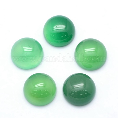 Natural Dyed & Heated Green Onyx Agate Cabochons&nbsp;G-P393-R38-12mm-1