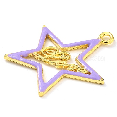 Rack Plating Brass Enamel Pendants&nbsp;KK-G515-03G-1