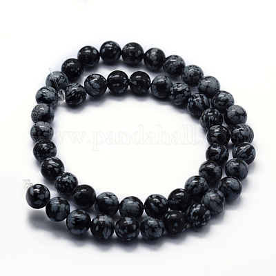 Natural Snowflake Obsidian Beads Strands&nbsp;G-I199-36-6mm-1