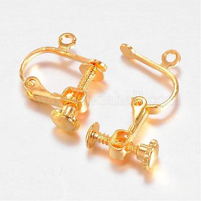 Brass Screw Clip Earring Converter&nbsp;KK-F0324-02G-1