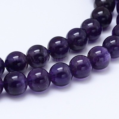 Natural Amethyst Round Bead Strands&nbsp;G-M212-6mm-01C-1