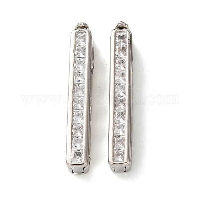 Brass Micro Pave Clear Cubic Zirconia Twister Clasps&nbsp;KK-K422-16P-1