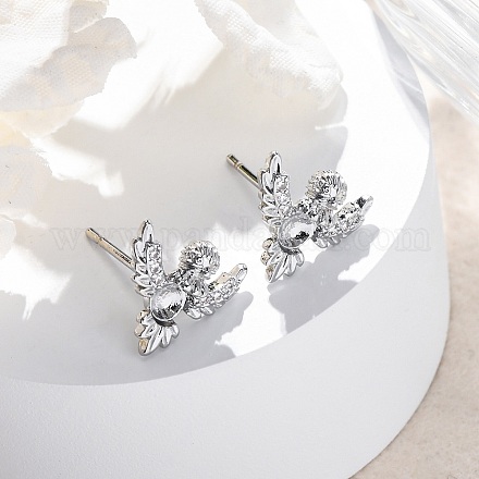 Brass Stud Earrings EJEW-D288-17P-1
